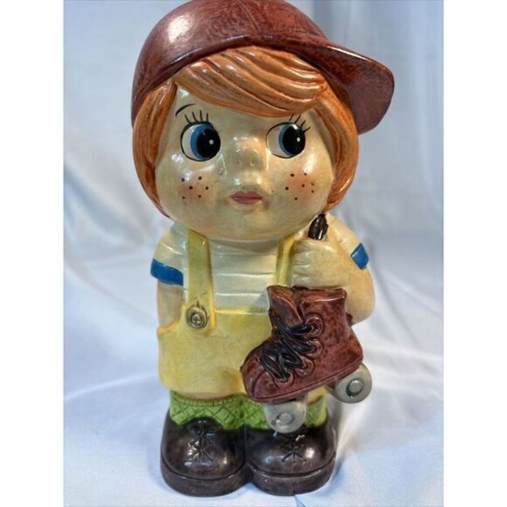 Vintage 1979 Enesco Sport Skwirts "Sally Skater" Skater‎ Ceramic Coin Bank